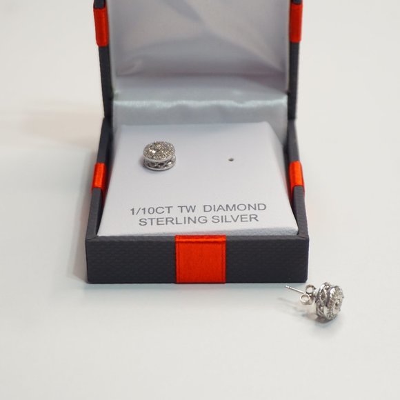 1/10 Ct. TW Diamond Sterling Silver Earrings - Picture 4 of 5